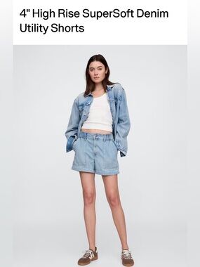 4in High Rise Denim Shorts NWT